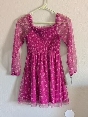 Art Class Beautiful Floral Mesh Dress Girls 7/8